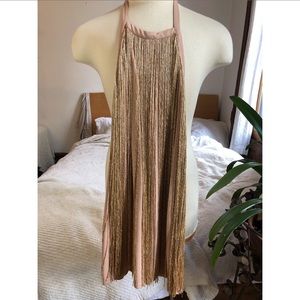 Forever 21 Nude / Gold Fringe Dress
